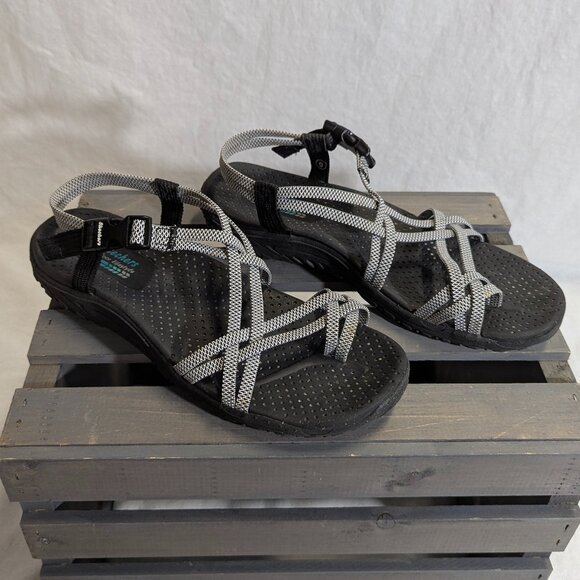 Skechers Outdoor Lifestyle Size 9 Black and White Sandals - Picture 13 of 14